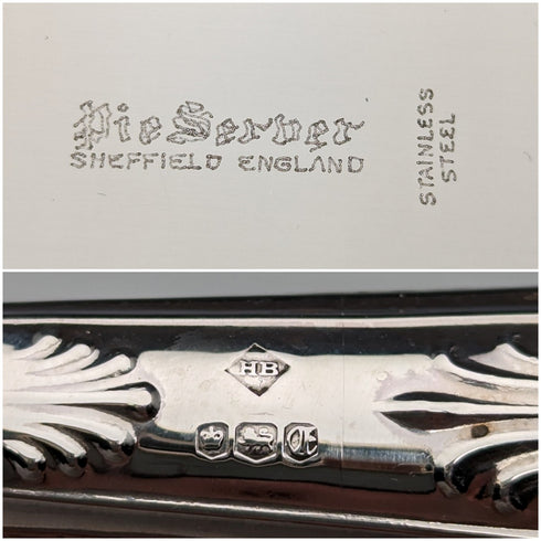 1973年 英国ヴィンテージ 純銀製ハンドル ケーキスライサー 箱入り Harrison Brothers